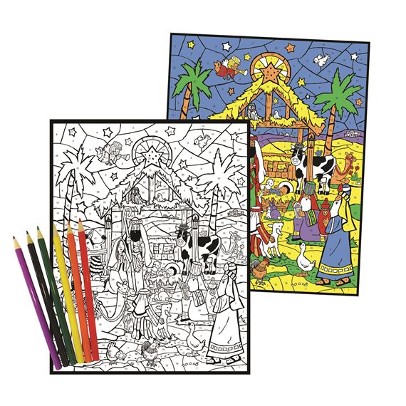 STARLIT MANGER COLOR YOUR OWN ADVENT CALENDAR (11" x 14")